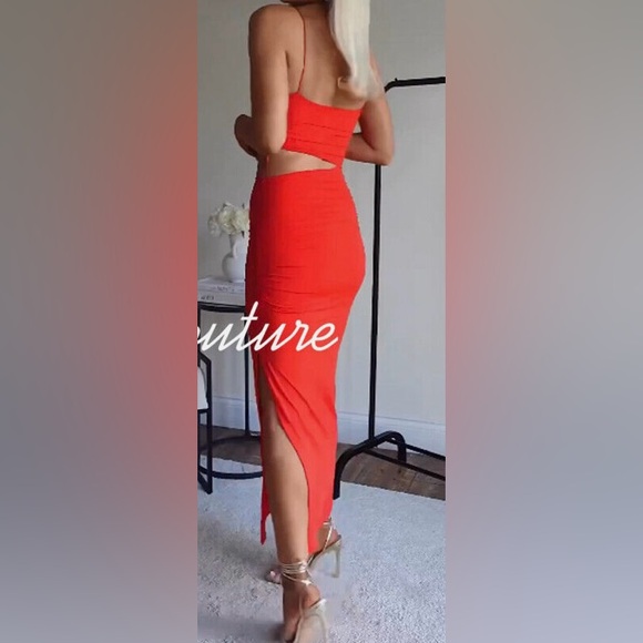 ZARA WOMAN NWT RED CUT OUT ASYMMETRICAL DRESS - Picture 3 of 5
